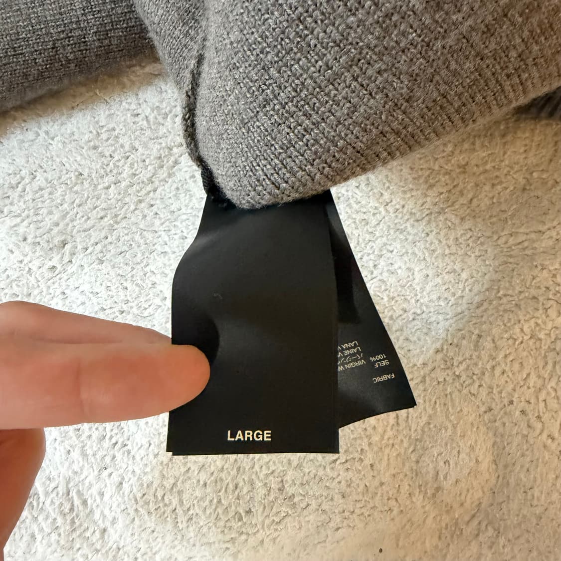 [L] 피어오브갓 메리노 울 폴로 스웨터 더스티콘크리트 상품이미지3