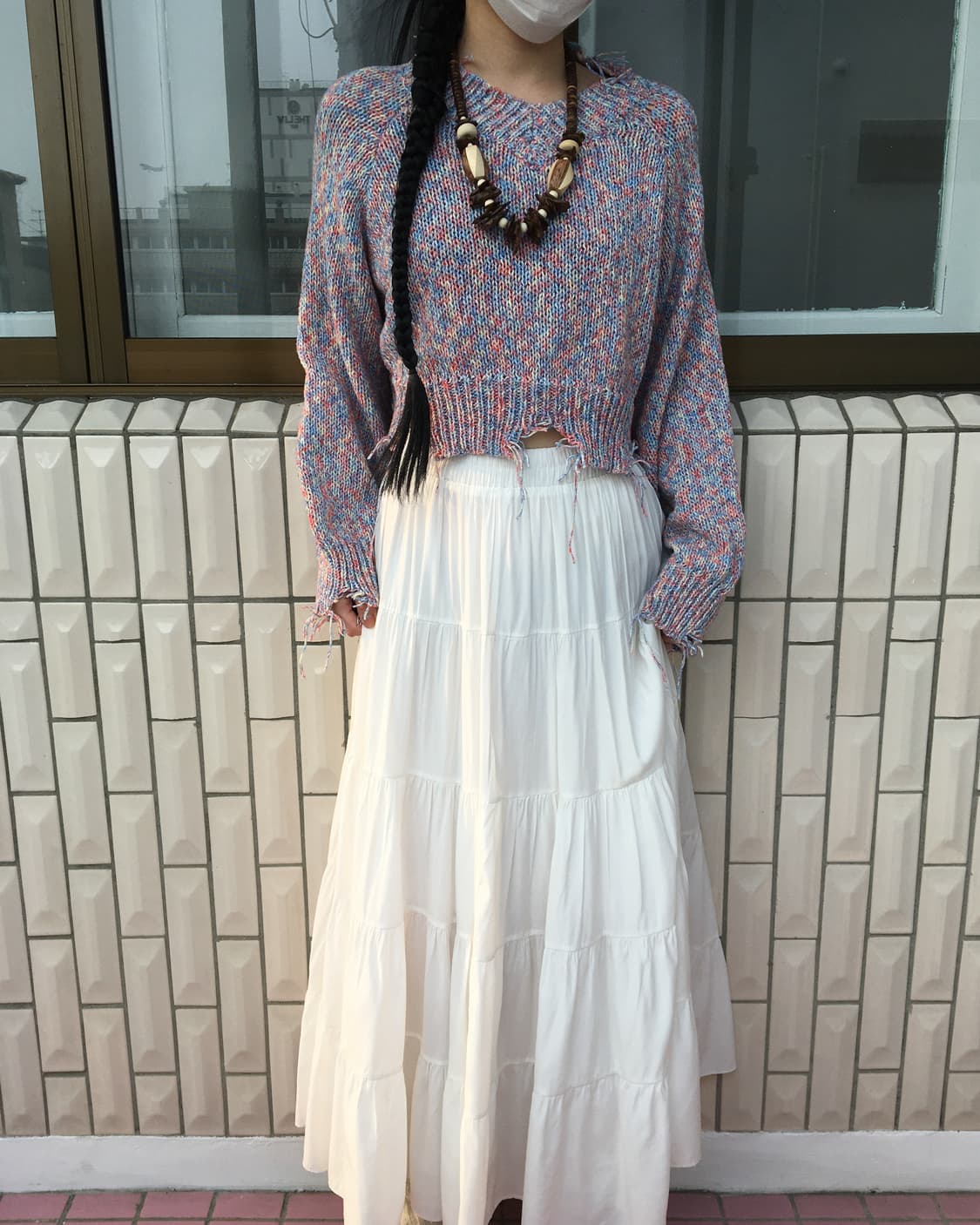 Fringe damage point knit 상품이미지1