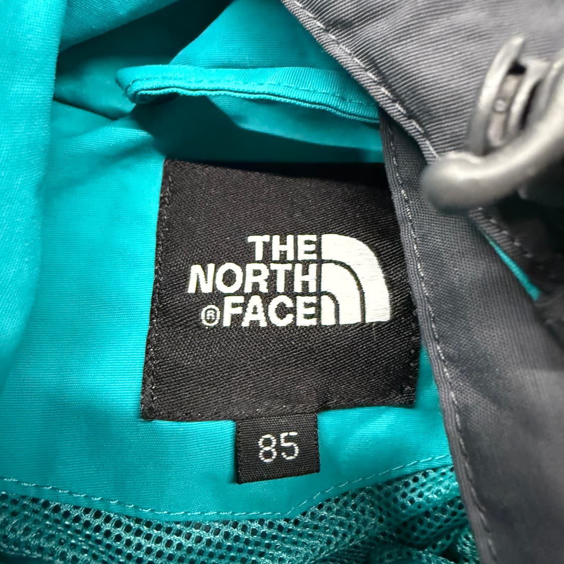 [정품/85] 노스페이스 블랙 청록색 바람막이 후드 자켓 b10 상품이미지5