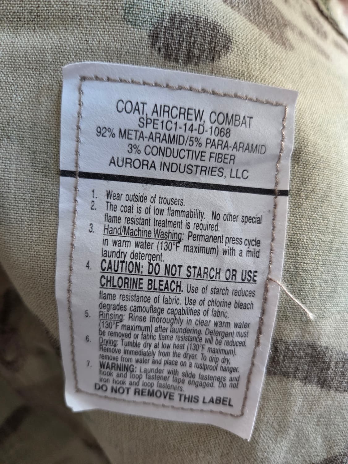 오리지날 미군 멀티캠 노맥스 항공 승무원  상의 (Aircrew Comb 상품이미지2