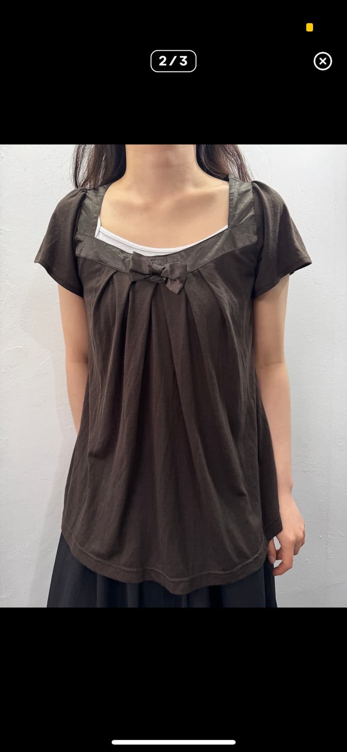 ribbon blouse 초코 블라우스 상품이미지2