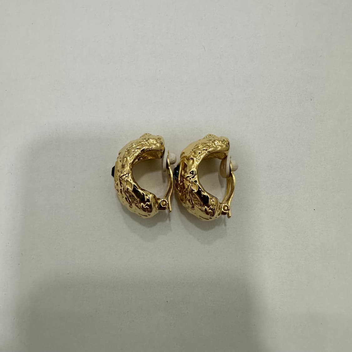 이브생로랑 입생로랑 ysl 프랑스 빈티지 골드 블루 클립온 이어링 상품이미지4