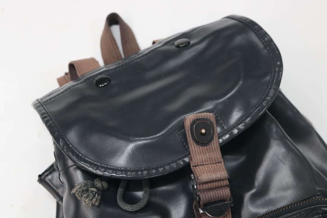LUGGAGE LABEL 요시다포터 빈티지 뉴 라이너 코팅 백팩 블랙 상품이미지5