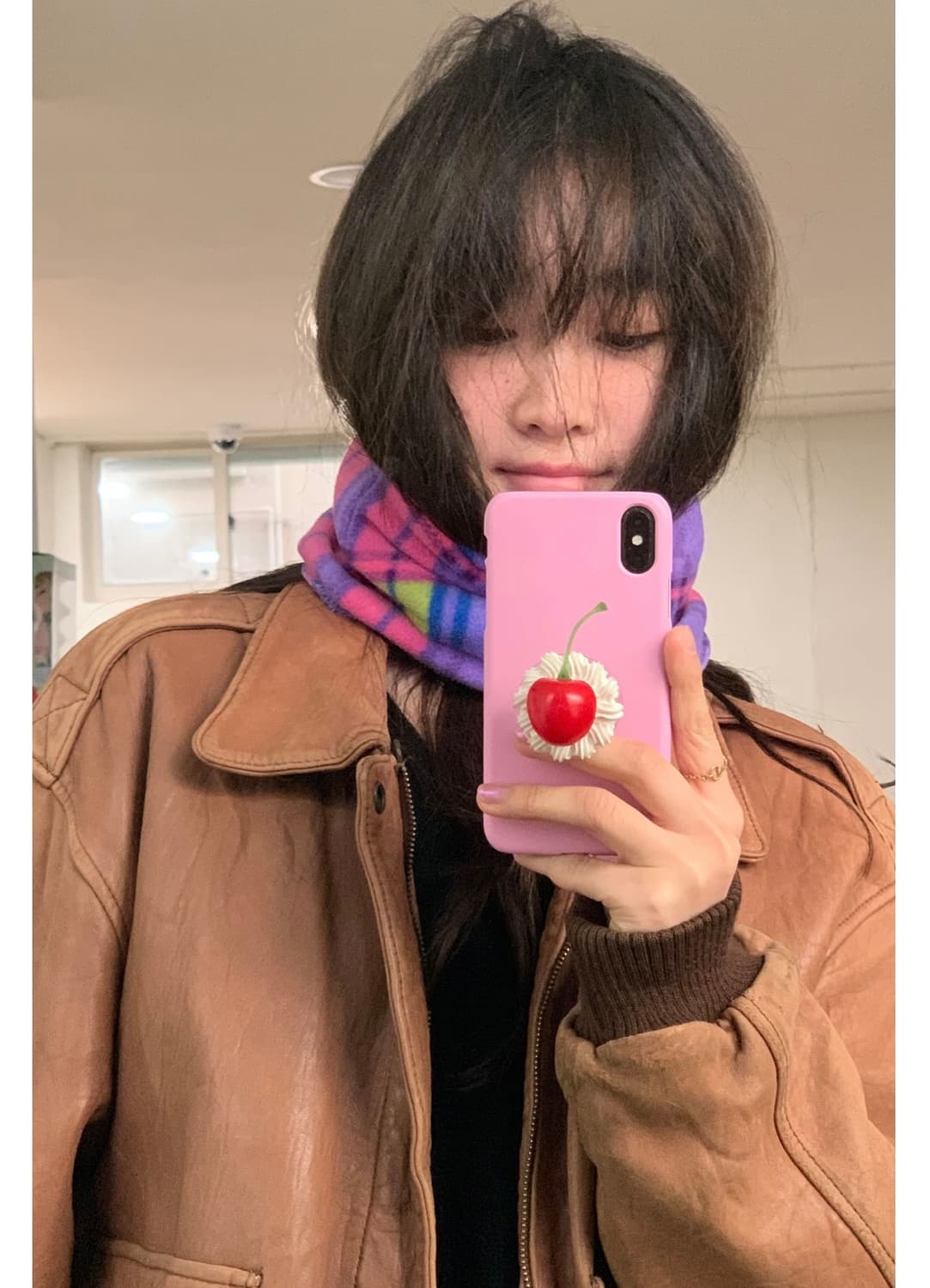 쉬이즈큐트 넥워머 스트라이프 퍼플  상품이미지1