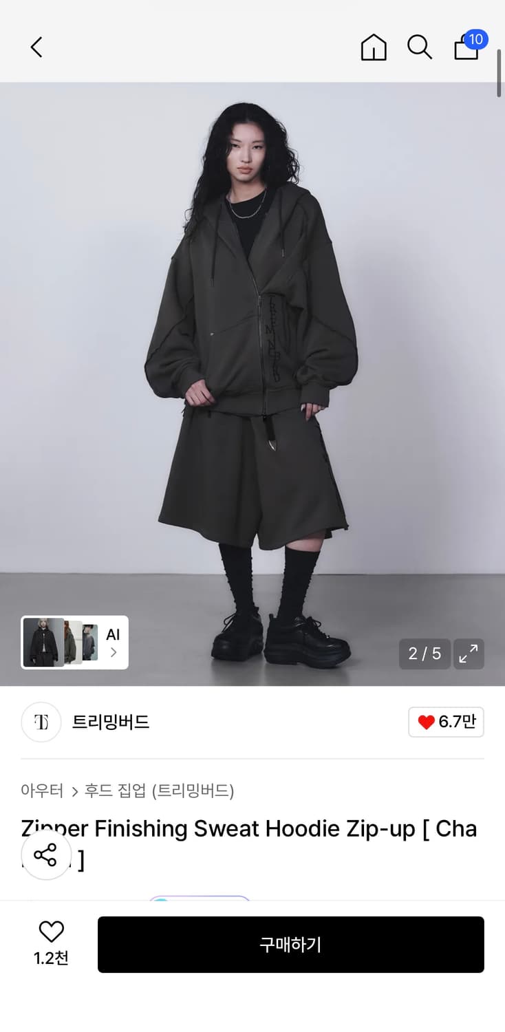 트리밍버드 지퍼 피니싱 후드집업 상품이미지2