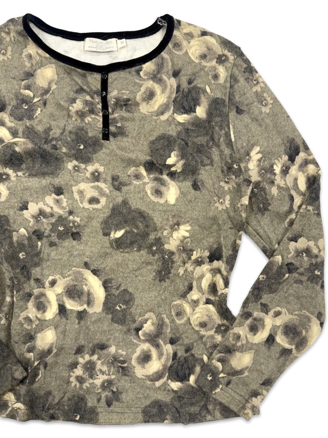 빈티지 베이지 카키 로즈 긴팔티 상품이미지2