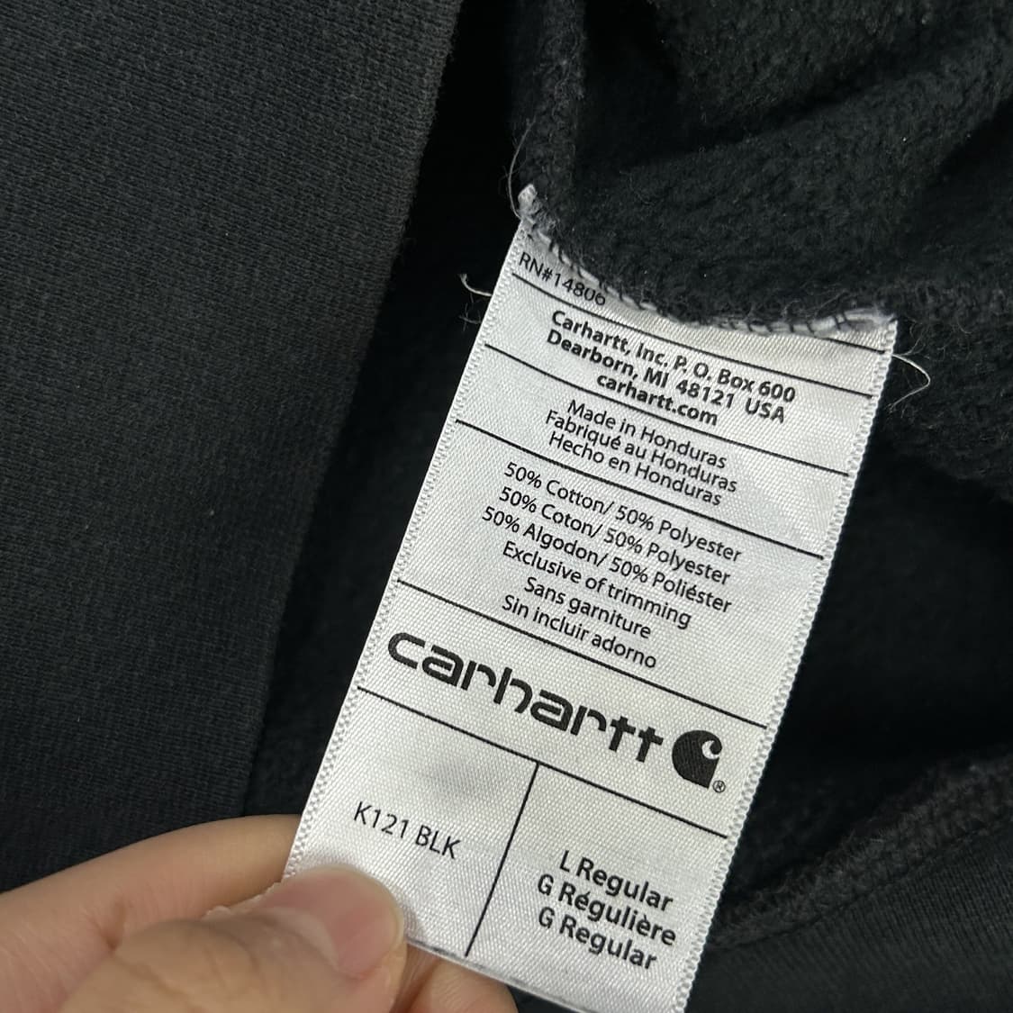 칼하트 블랙 후드티 L 상품이미지3
