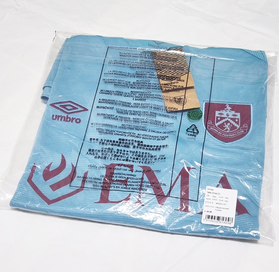 (새상품/3XL)번리 어웨이 축구 유니폼 엄브로 반팔 티셔츠 프리미어리그 상품이미지6