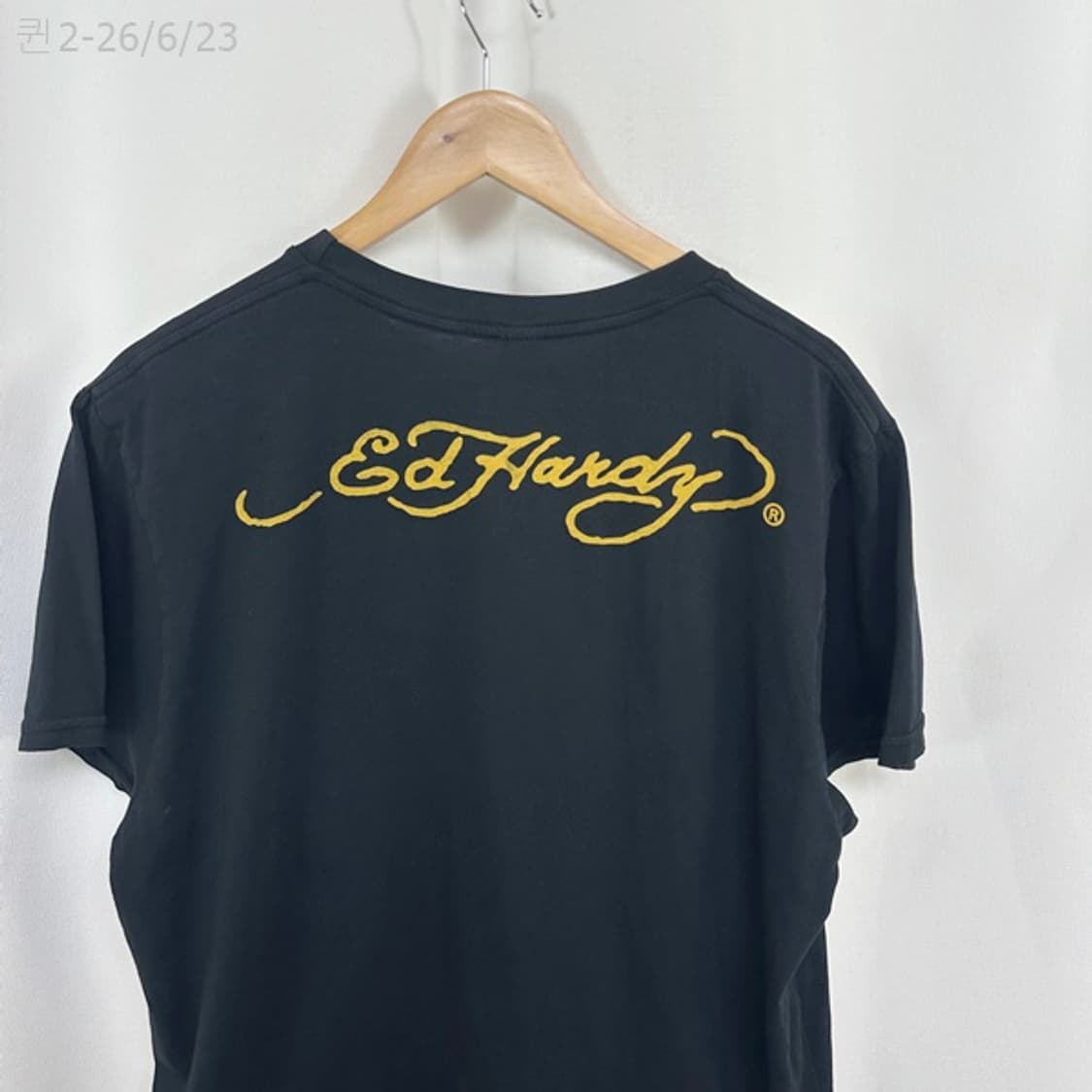 EDHARDY 에드하디 남자 스판 반팔티 검정 XXL  상품이미지8