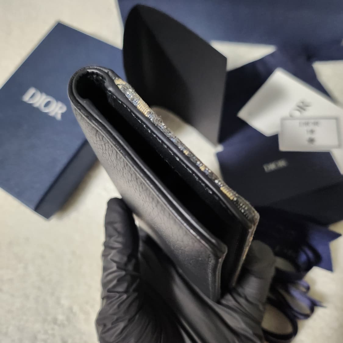 [인보이스/풀구성]디올 오블리크 새들 오거나이저 카드지갑 베이지 상품이미지6