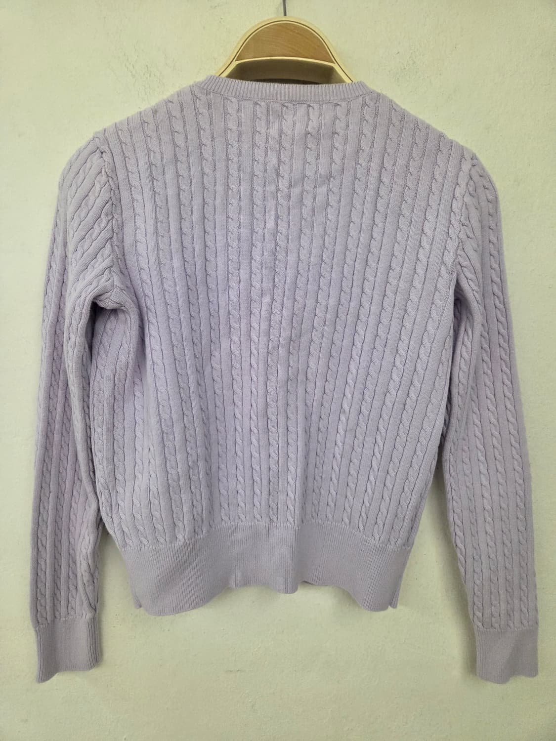 QR폴로 랄프로렌 라벤더 꽈배기 가디건 상품이미지3