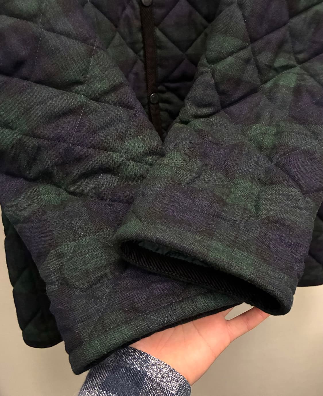 (XL)LAVENHAM 라벤햄 블랙워치 타탄체크 퀼팅자켓 퀄팅 상품이미지5