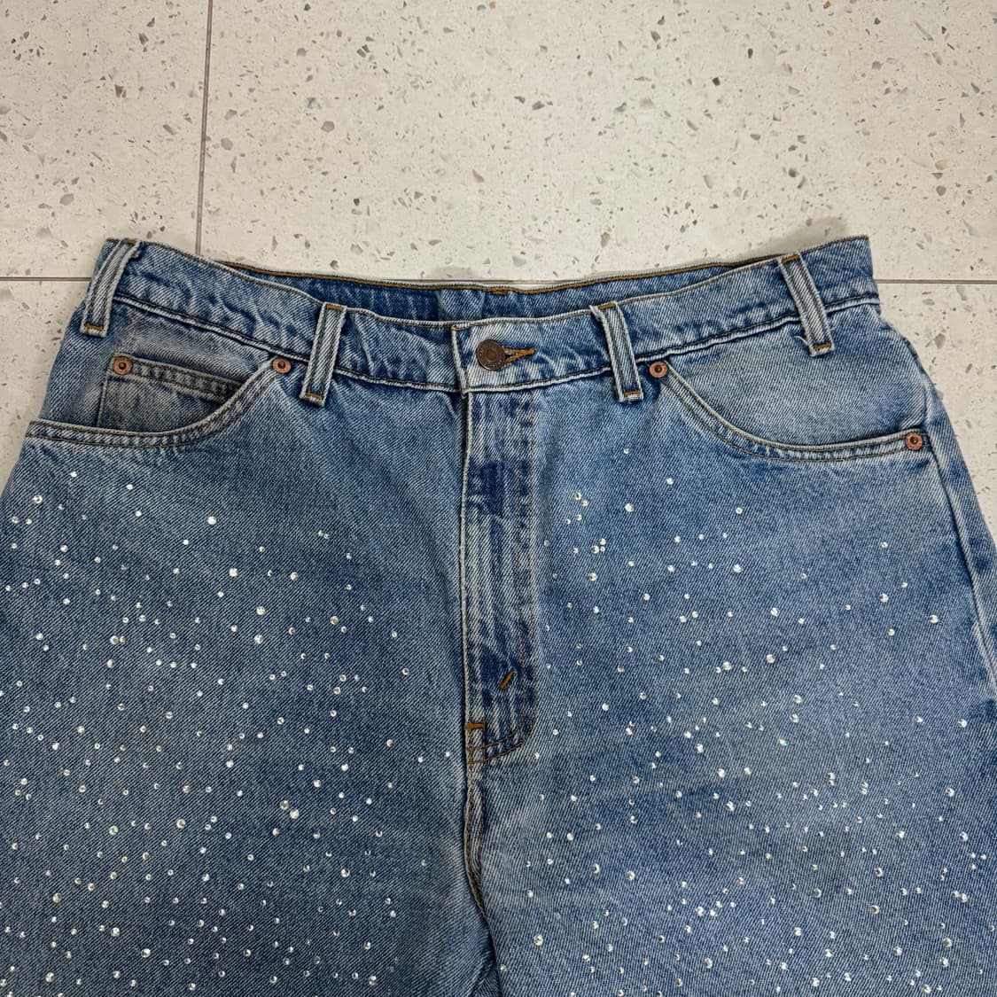 Vintage Levi's 550 rhinestone 버뮤다 쇼츠연청 상품이미지2