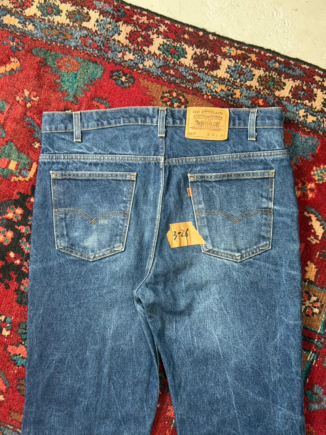 90's USA Made 빈티지 리바이스 517 오렌지탭 부츠컷 플레어진 상품이미지6