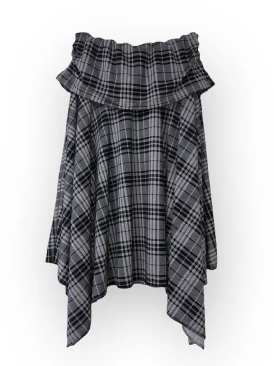 빈티지 언발 체크 미디 스커트 vintage midi skirt 상품이미지4