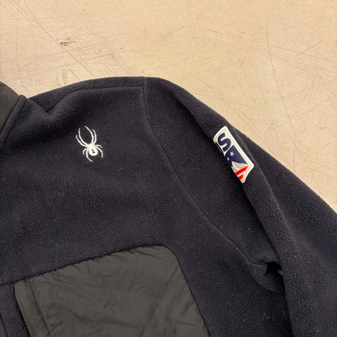 스파이더 us 스키팀 블랙 플리스 집업 상품이미지2