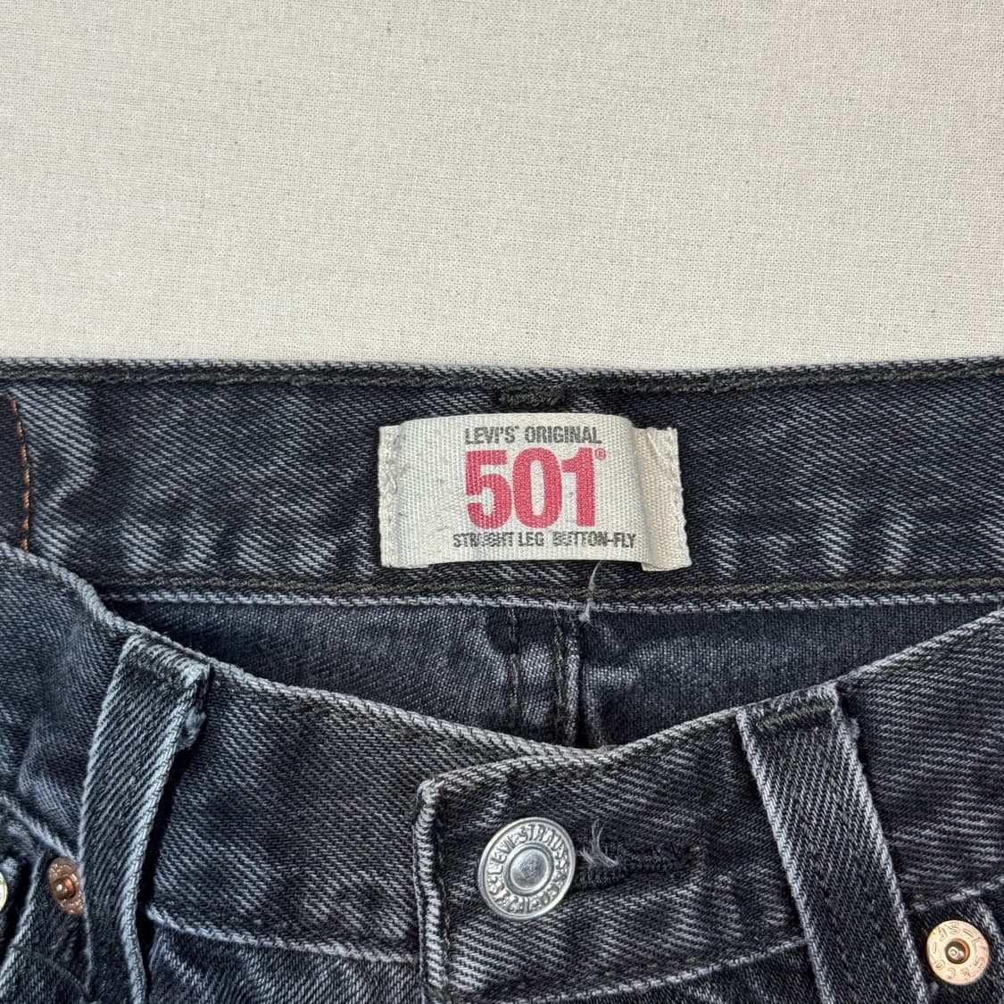 32inch) 리바이스 501 버튼플라이 데님 청바지 블랙진 흑청 상품이미지10