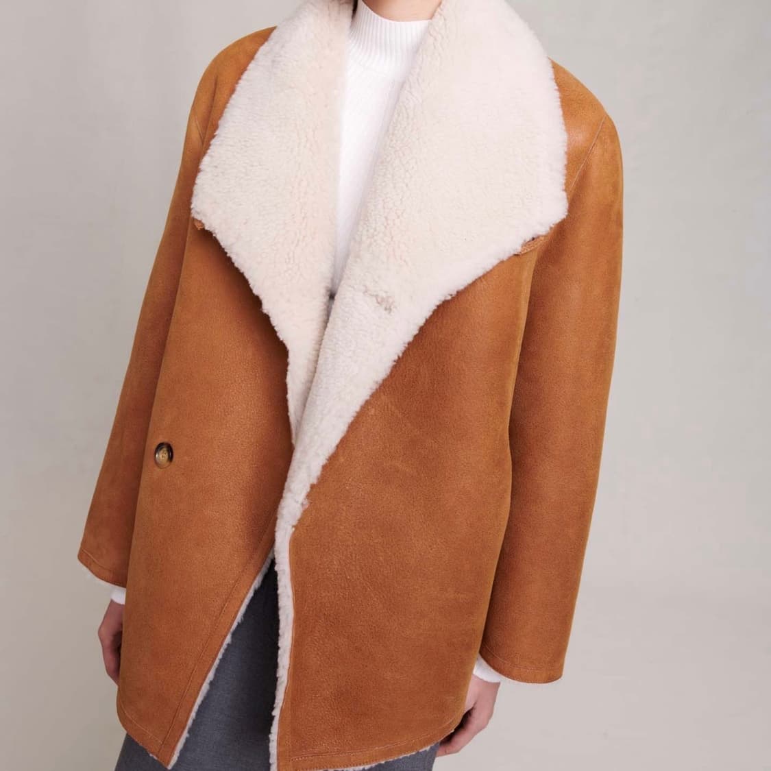 🖤 마쥬(Maje) Galezoe 양가죽 리버서블 시어링 무스탕 상품이미지5