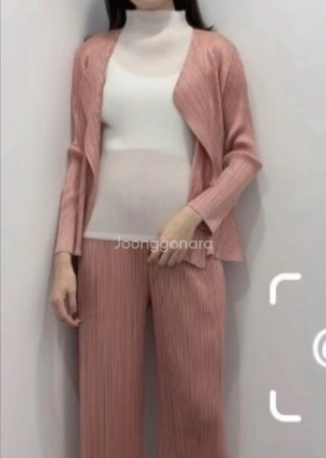 플리츠플리즈 러스터 핑크 상의 셋트 상품이미지1