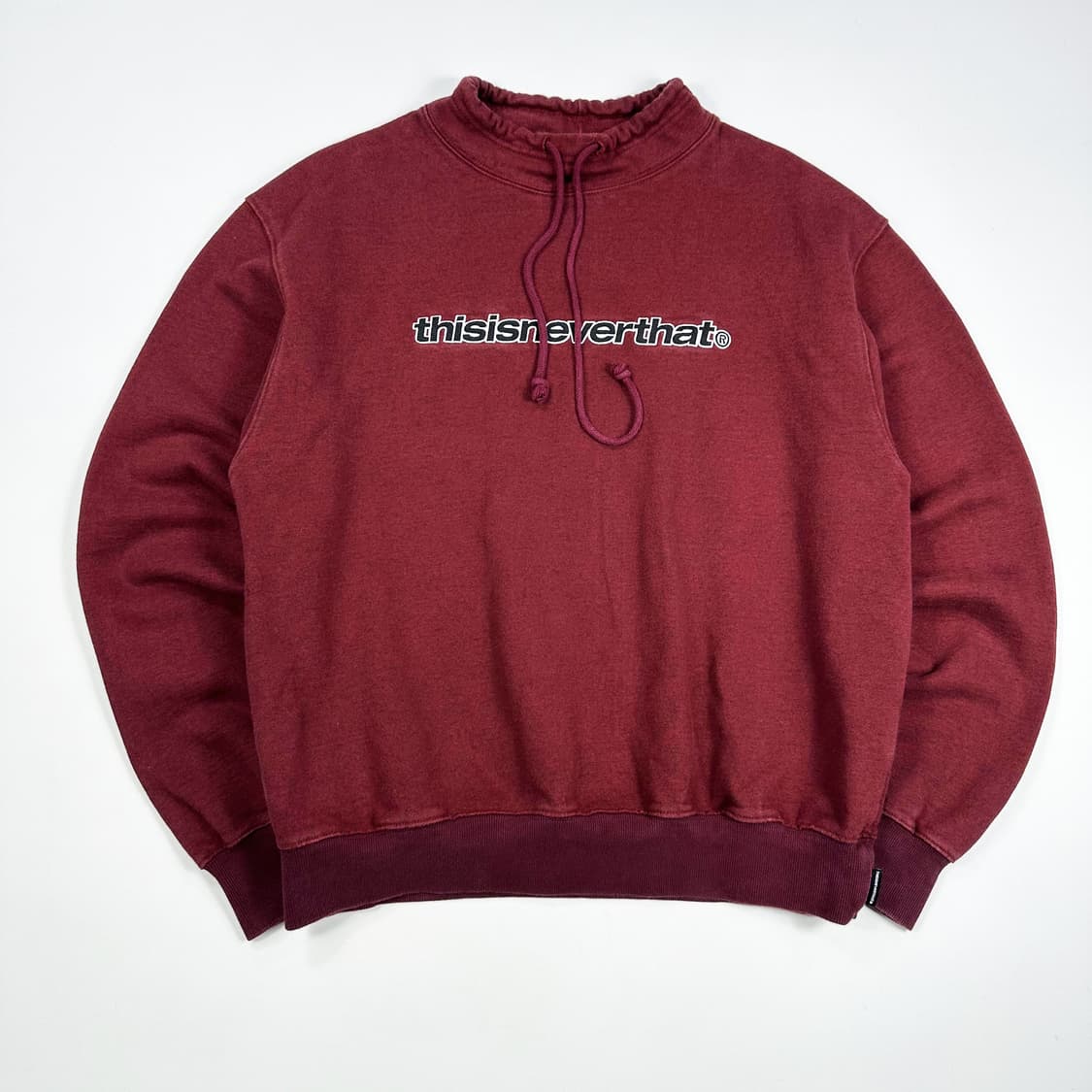 디스이즈네버댓 스펠아웃 구형 모크넥 맨투맨 버건디 M 상품이미지1