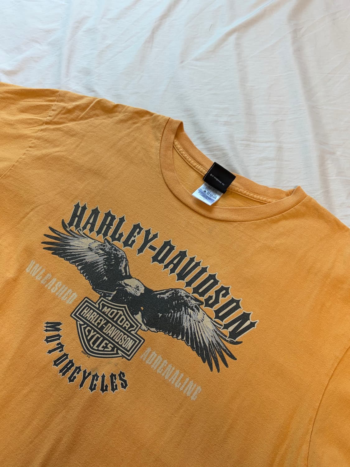 2XL) 할리데이비슨 MADE IN USA 2007 반팔 티셔츠 노랑 상품이미지3