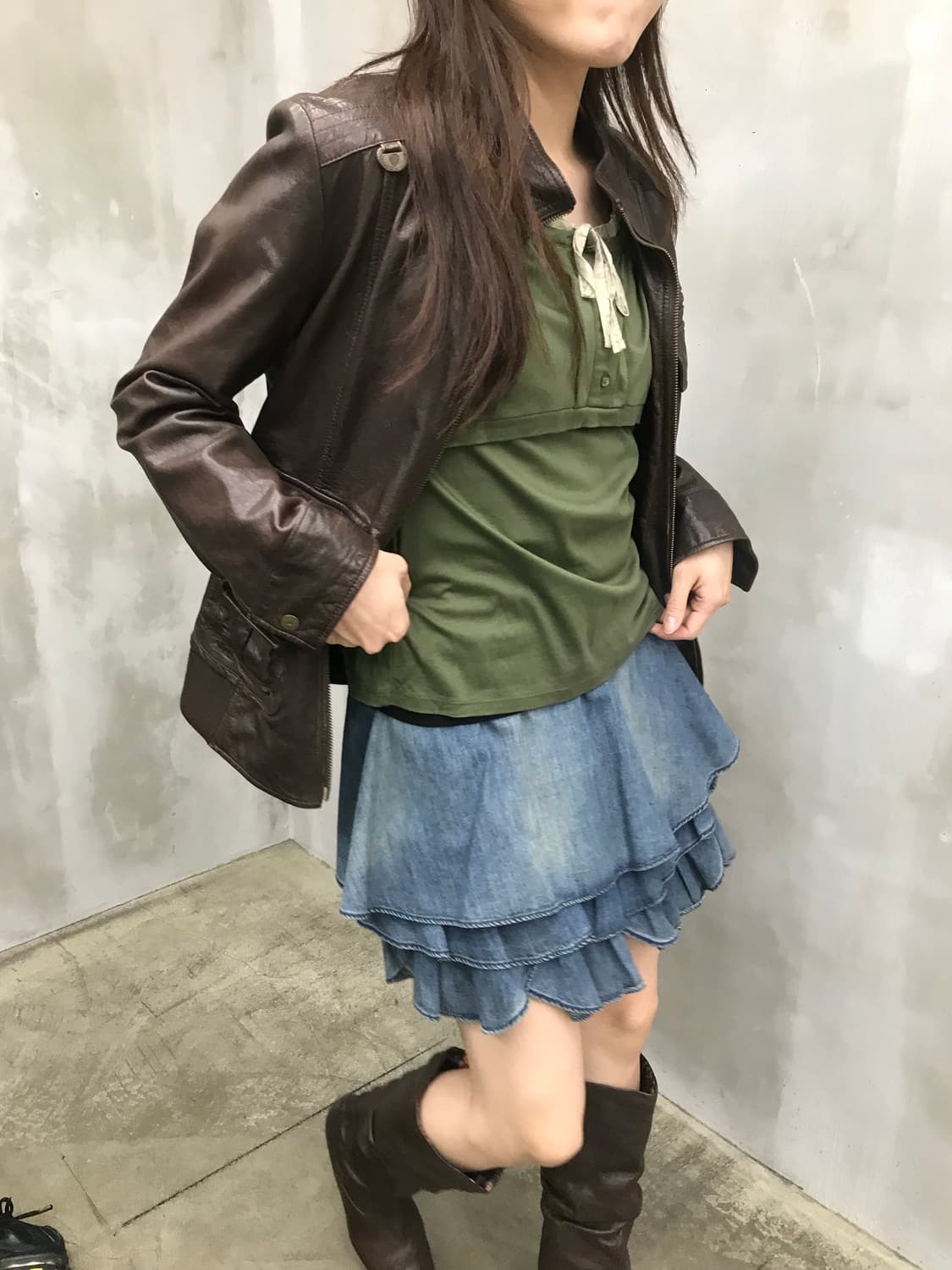 Frill denim mini sk 상품이미지3