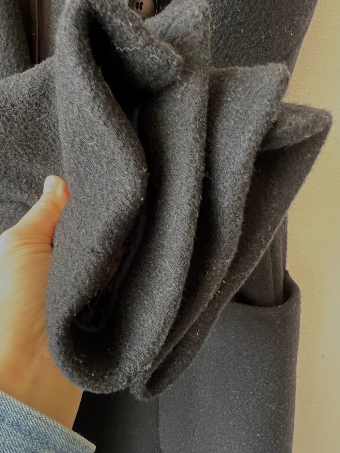 보브 VOV 여성 블랙 오픈더블코트 울코트 상품이미지4