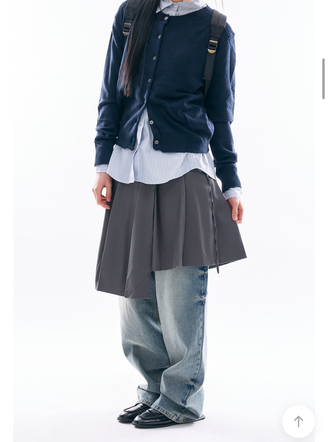 라우코 하우스 플리츠 랩 레이어드 스커트 상품이미지2