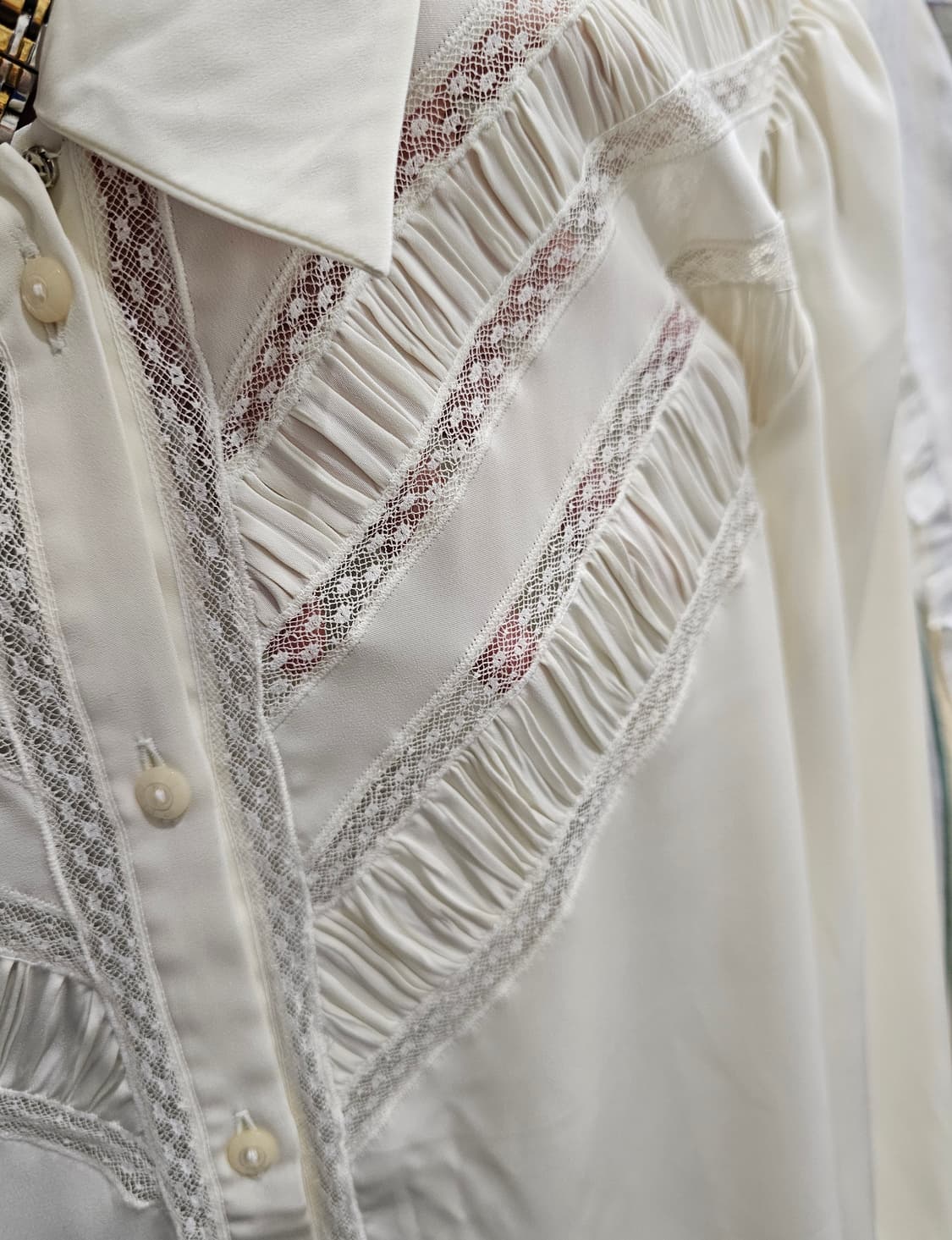 Japan 웨스턴 시스루 블라우스 상품이미지6