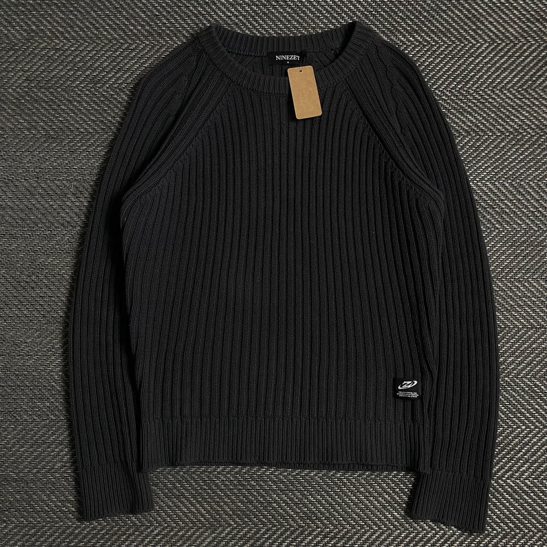 나인제트 케이블 헤비코튼 크루넥 머슬 니트o 4833 상품이미지1