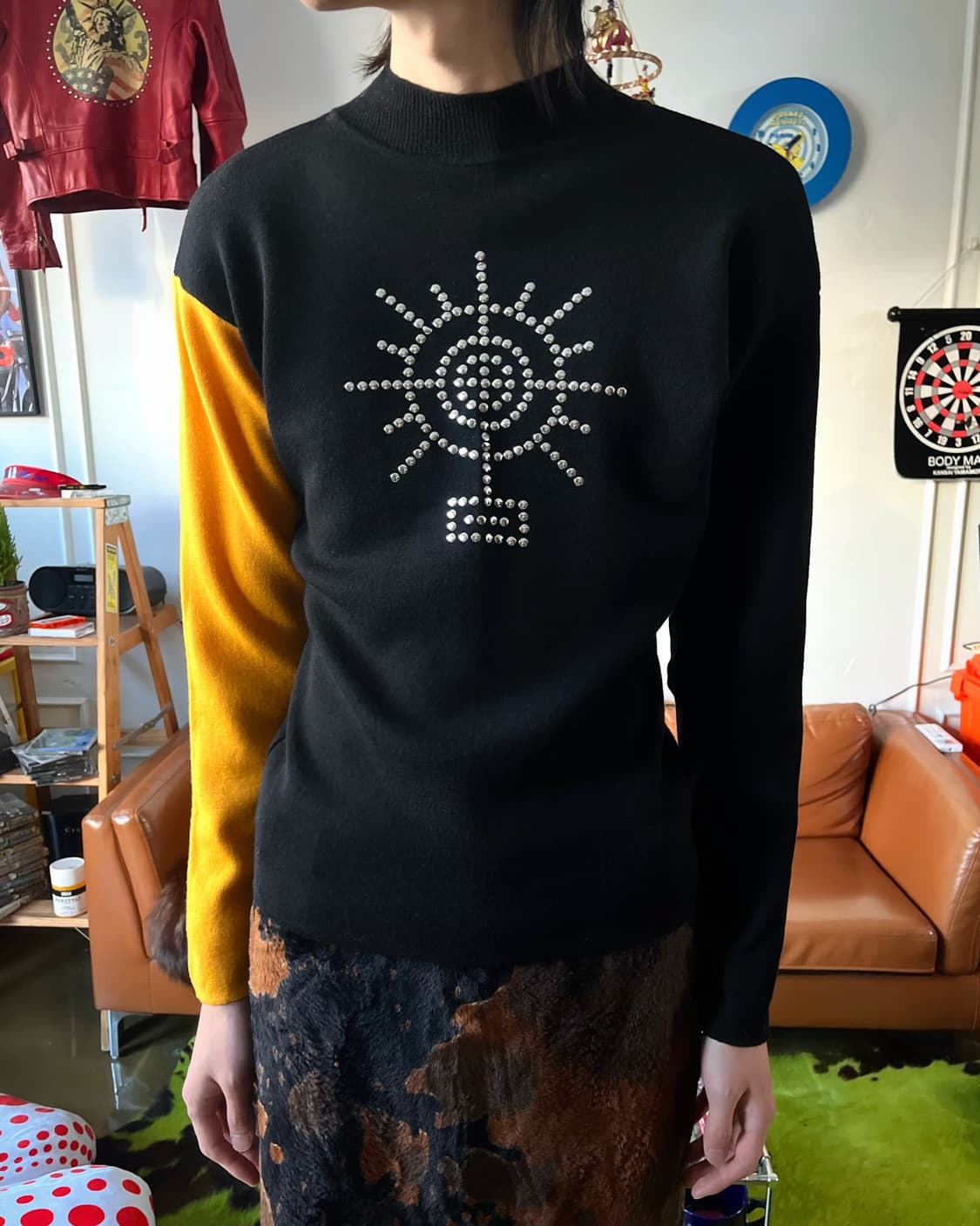 1980-90s KANSAI O2 Studs Eye Wool Knit 상품이미지3