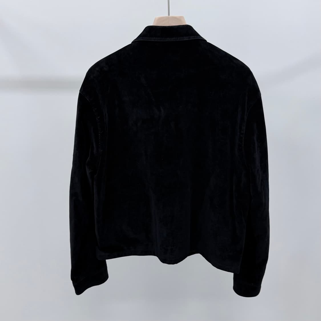 [S+급/L] 프라다 벨벳 데님 블루종 자켓 블랙 상품이미지5
