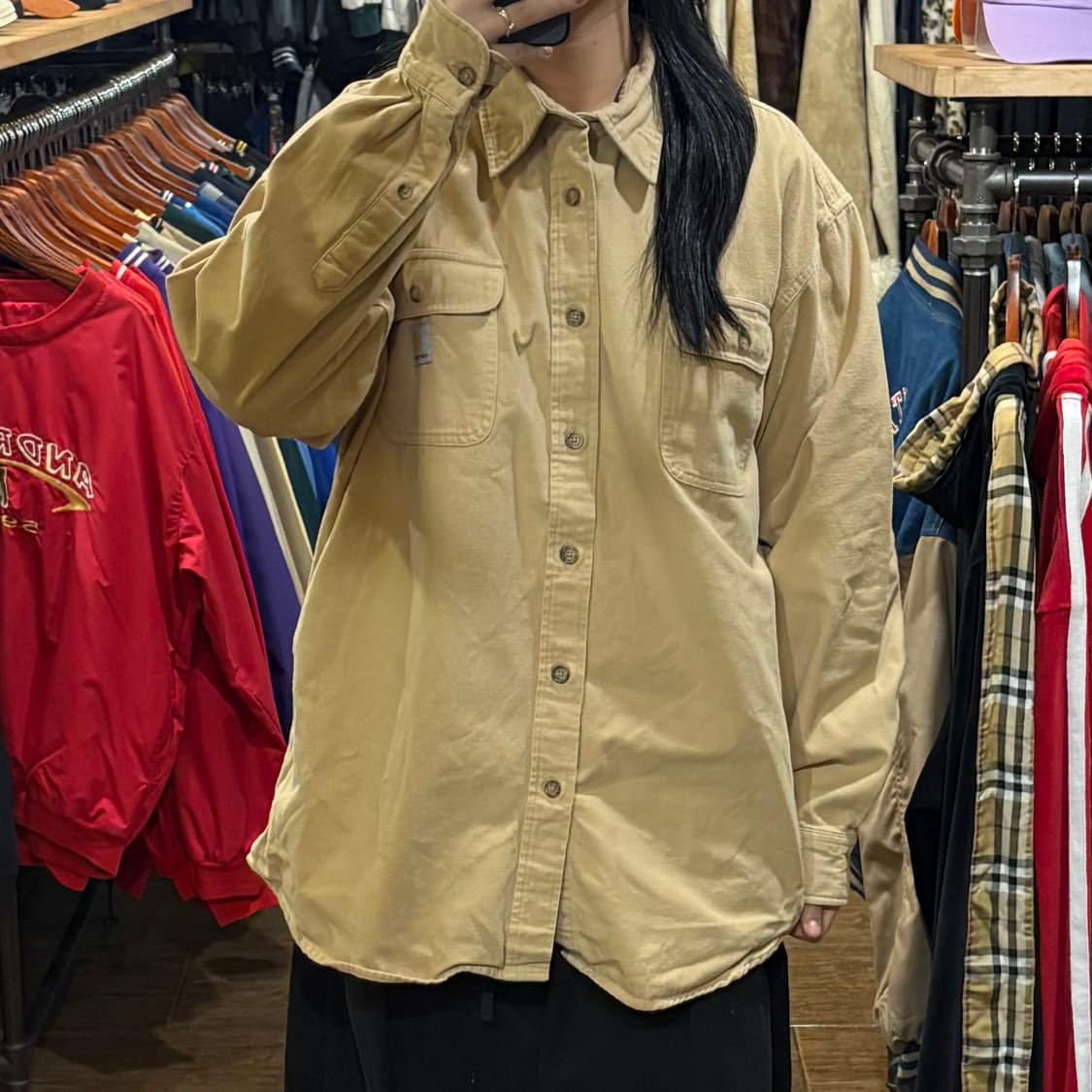 [HI] Carhartt 칼하트 투포켓 긴팔셔츠 베이지 상품이미지2