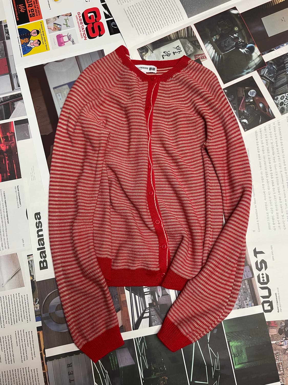 유니클로X이네스 3d 니트스트라이프 가디건 상품이미지2