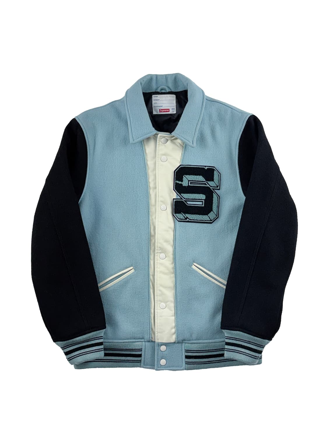 슈프림 캡틴 바시티 재킷 스카이 블루 상품이미지1