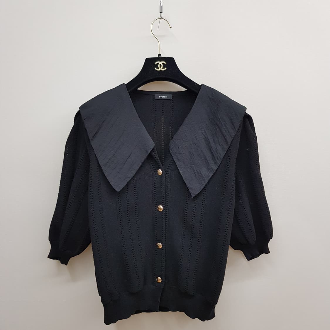 한섬 시스템 2022 카라넥 버튼 니트 가디건 F사이즈 상품이미지1