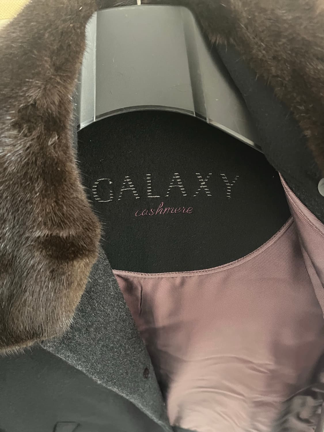 갤럭시 남성 캐시미어 퍼 카라 블랙 하프코트 105 상품이미지5