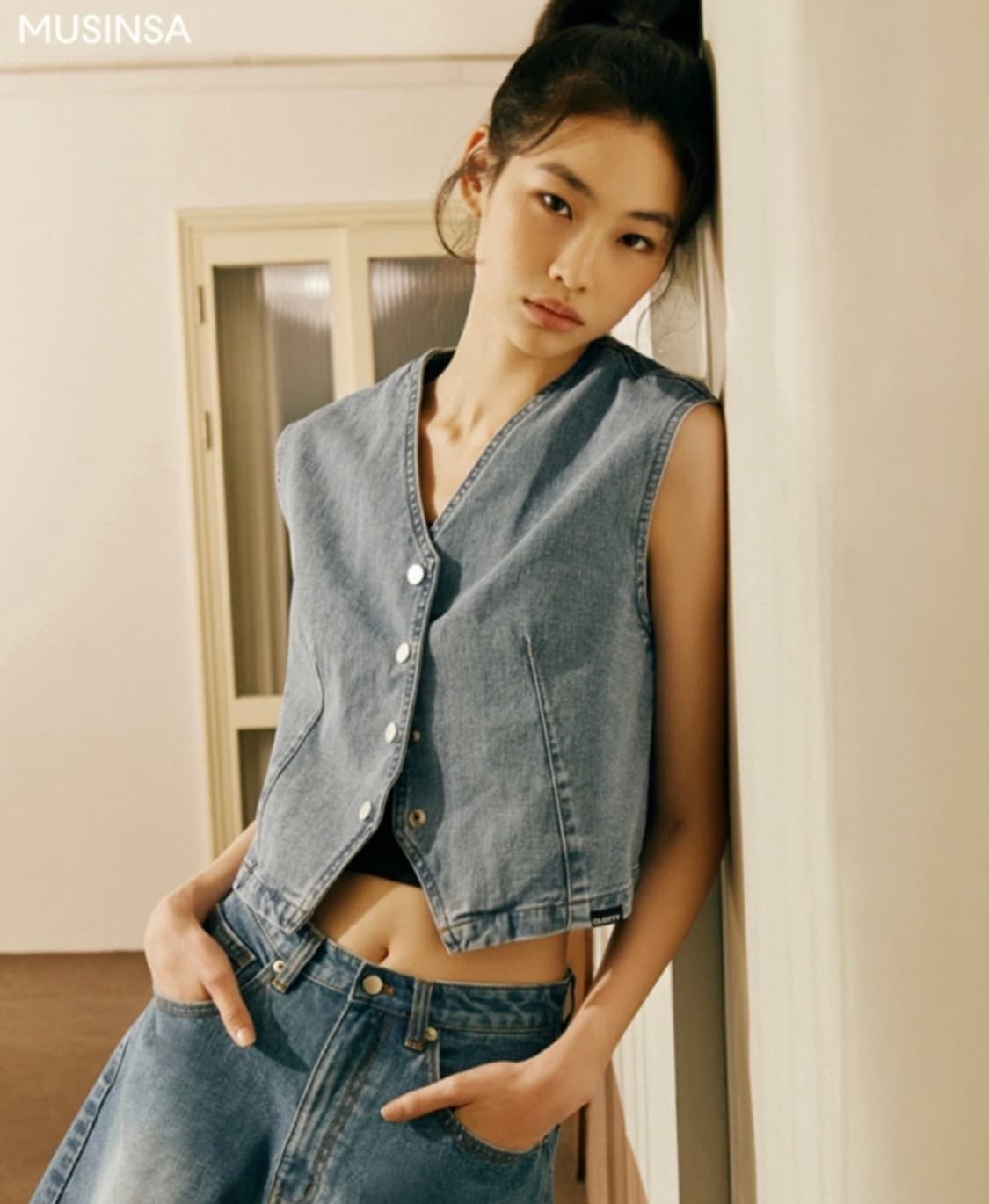클로티 데님 베스트 (정호연 착용) 상품이미지1