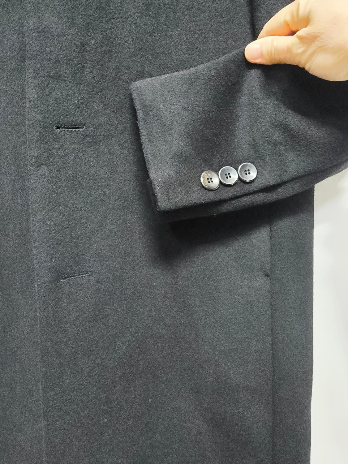 지오지아 모캐시미어혼방 블랙 남성 코트100 상품이미지3
