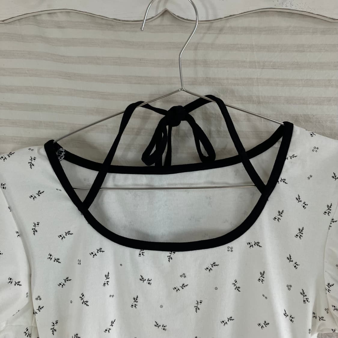 빈티지 러블리 리본 링거 셔링 반팔 985 y2k 스트릿 갸루 펑키 일본 상품이미지4