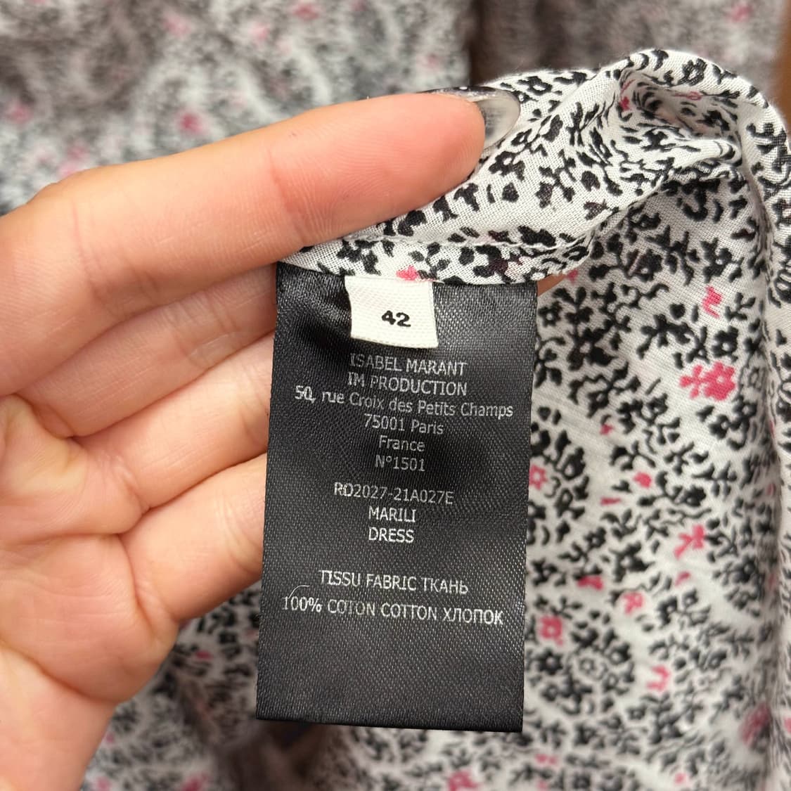 이자벨마랑 에뚜왈 플라워 패턴 셔링 원피스 드레이프 디테일 아이보리 상품이미지8