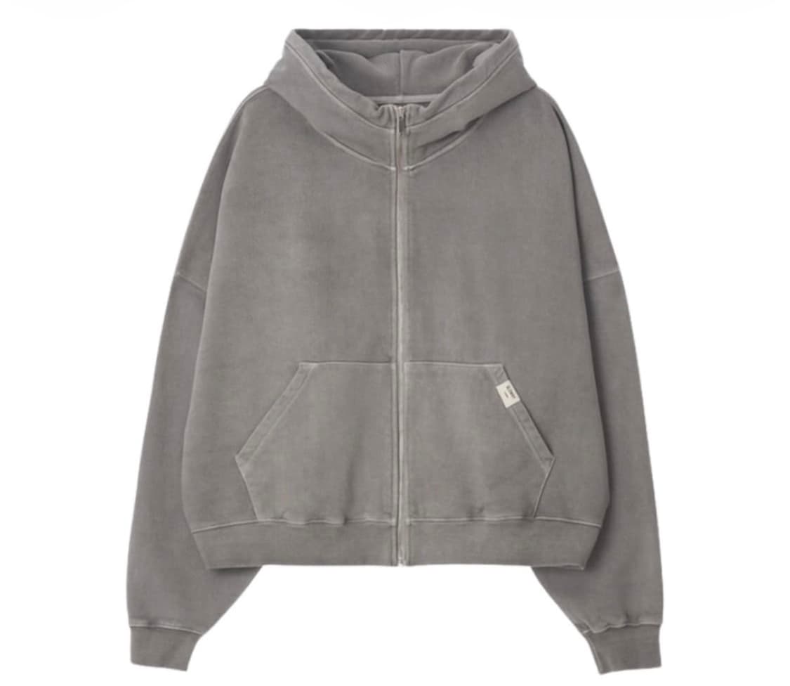 글로니 워시드 박시 집업 그레이 상품이미지1