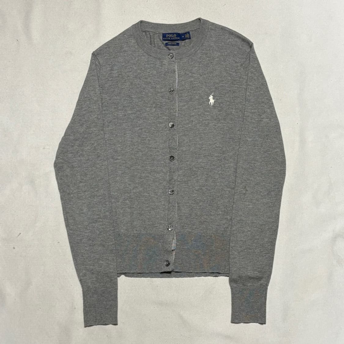 M 폴로랄프로렌 여성용 그레이 피마코튼 가디건 상품이미지2