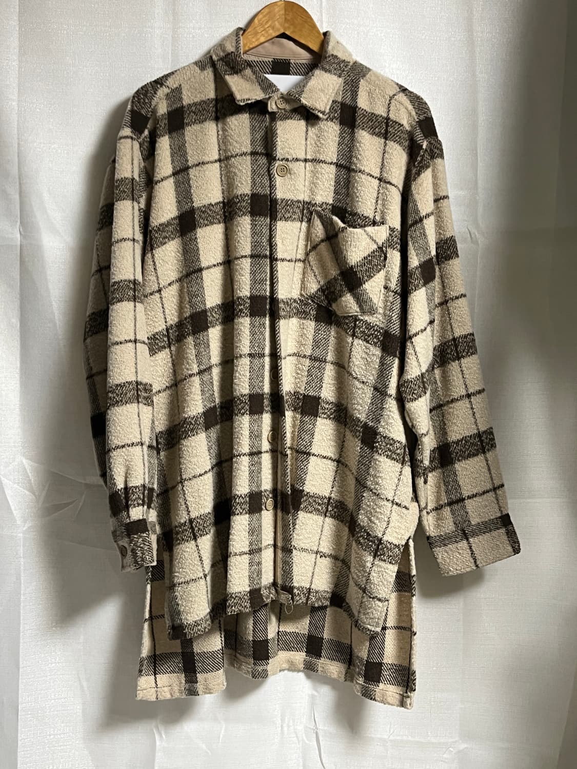 프란넬 롱 체크셔츠 2XL 상품이미지1
