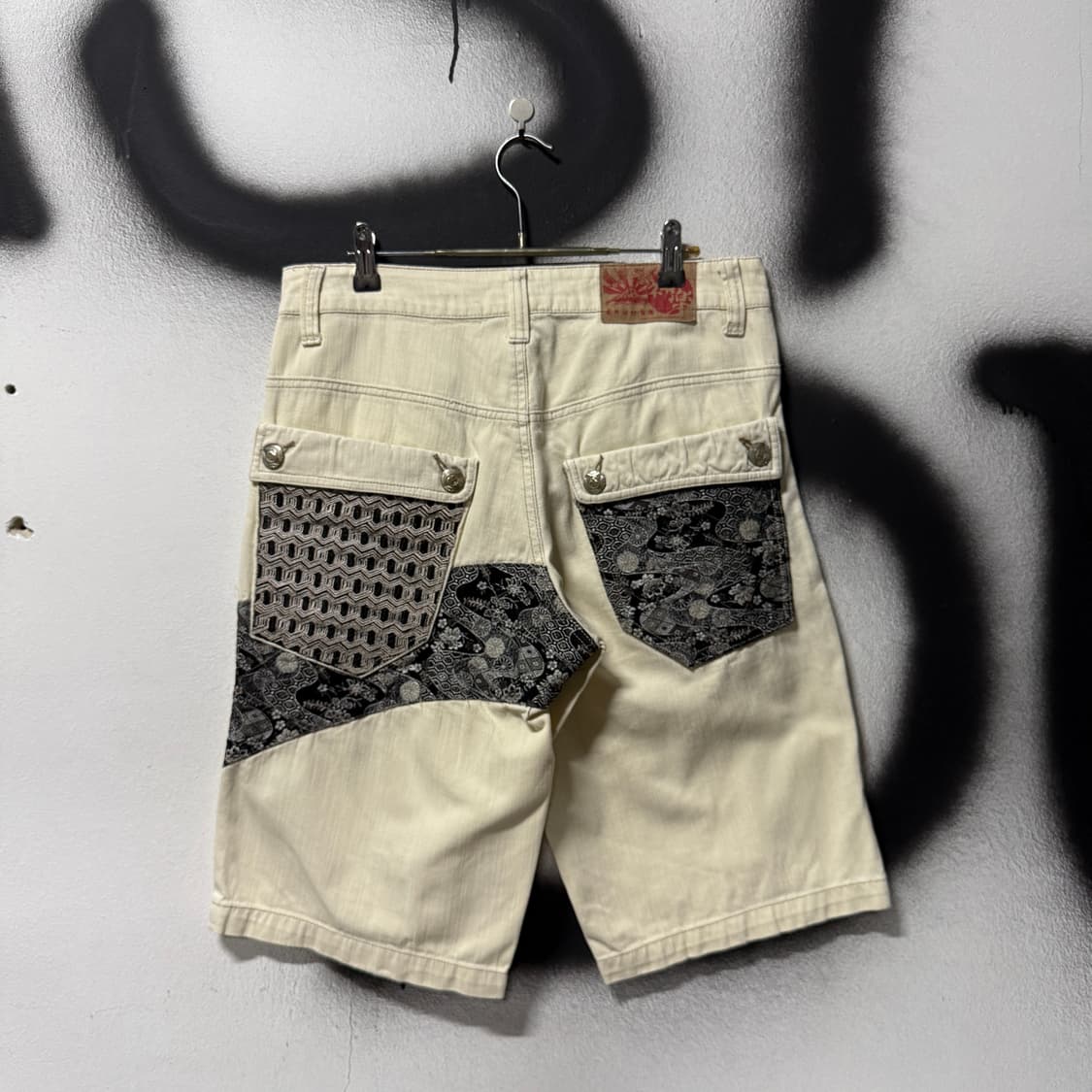 KAGURA 카구라 재패니즈 오리엔탈 카라쿠리맛 자수 디테일 쇼츠 팬츠 상품이미지1