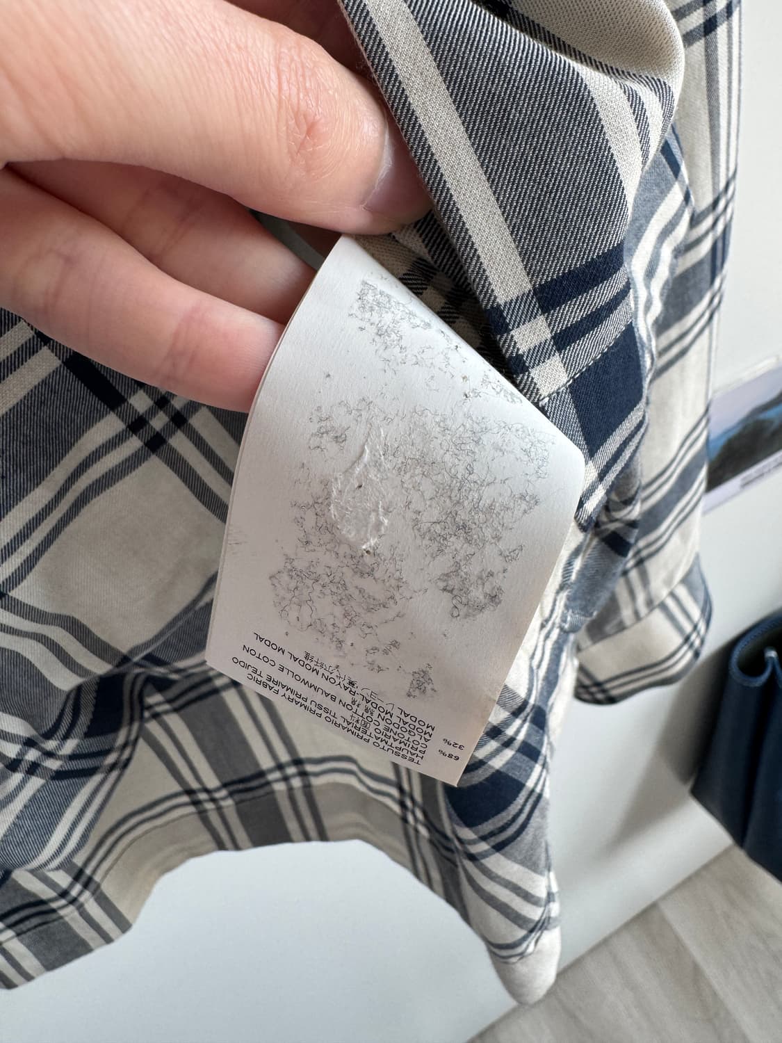 메종 마르지엘라 / 네이비 체크 스티치 셔츠 아이보리 / 40 상품이미지4