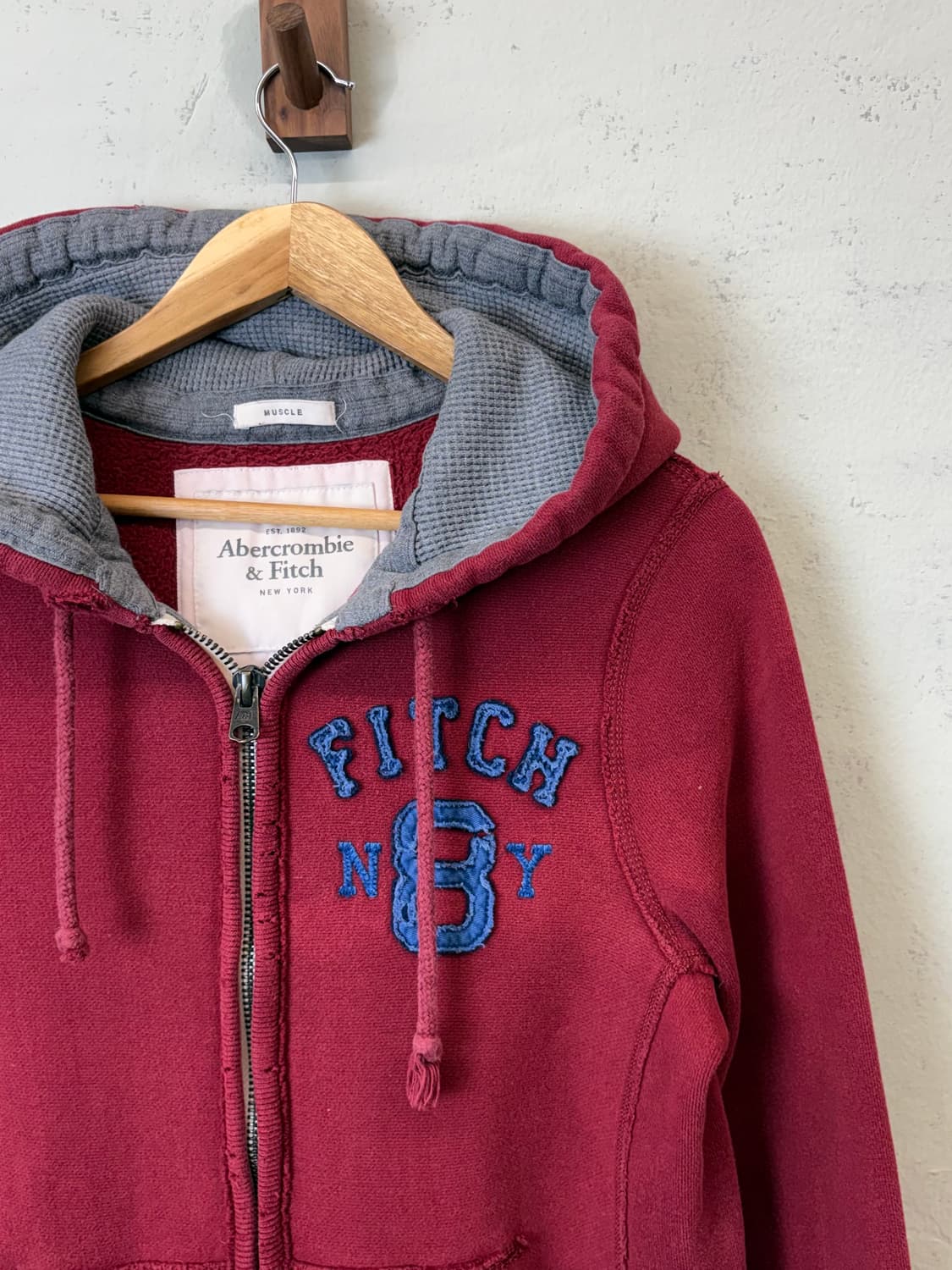 아베크롬비 빈티지 버건디 후드집업 상품이미지2