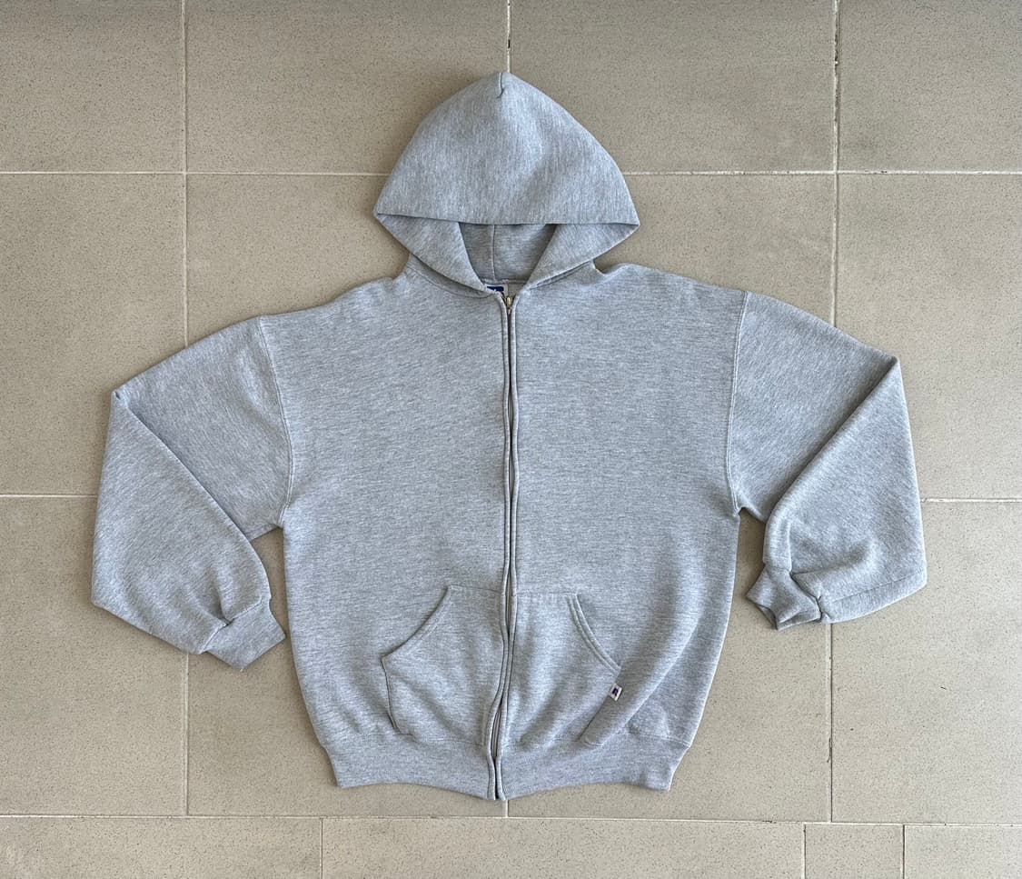 90s 빈티지 러셀 후드집업 그레이 L USA 상품이미지1