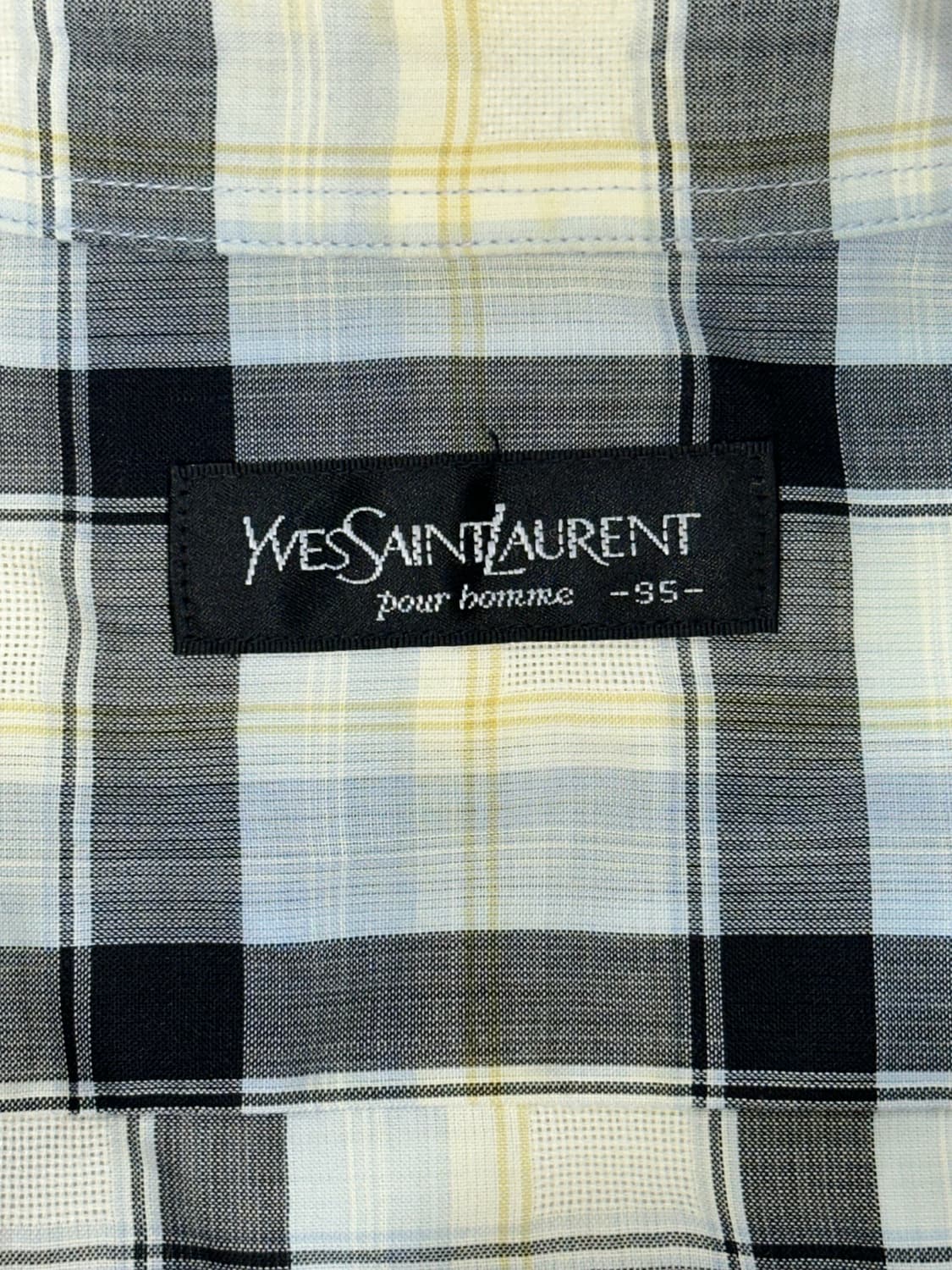 Ysl 입생로랑 블랙 체크 반팔 셔츠 95 상품이미지7