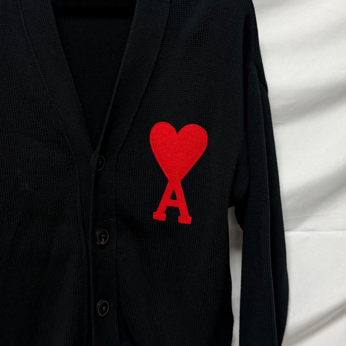 [S+급/M] 아미 AMI 빅하트 로고 가디건 블랙 상품이미지2